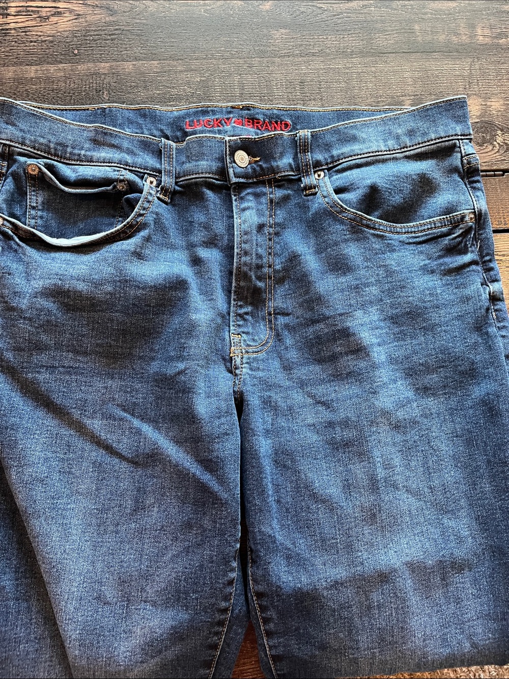 Lucky Brand Men's Dark Blue Straight Jeans